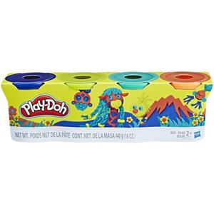 Hasbro E4867AS00 Play-Doh Modeling Compound 4-Pack of 4-Ounce Cans (Wild Colors) - Assorted Colors