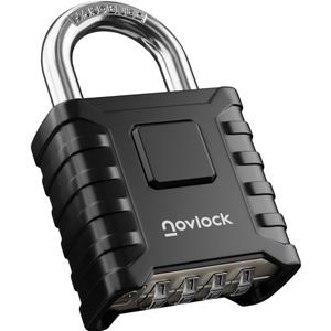 Heavy Duty Combination Padlock Outdoor – Weatherproof, Cut-Resistant, 0.31" (8mm) Shackle – for Gates, Fences, Sheds, Storage Units, Lockers, Cabinets – 1-Pack, Black