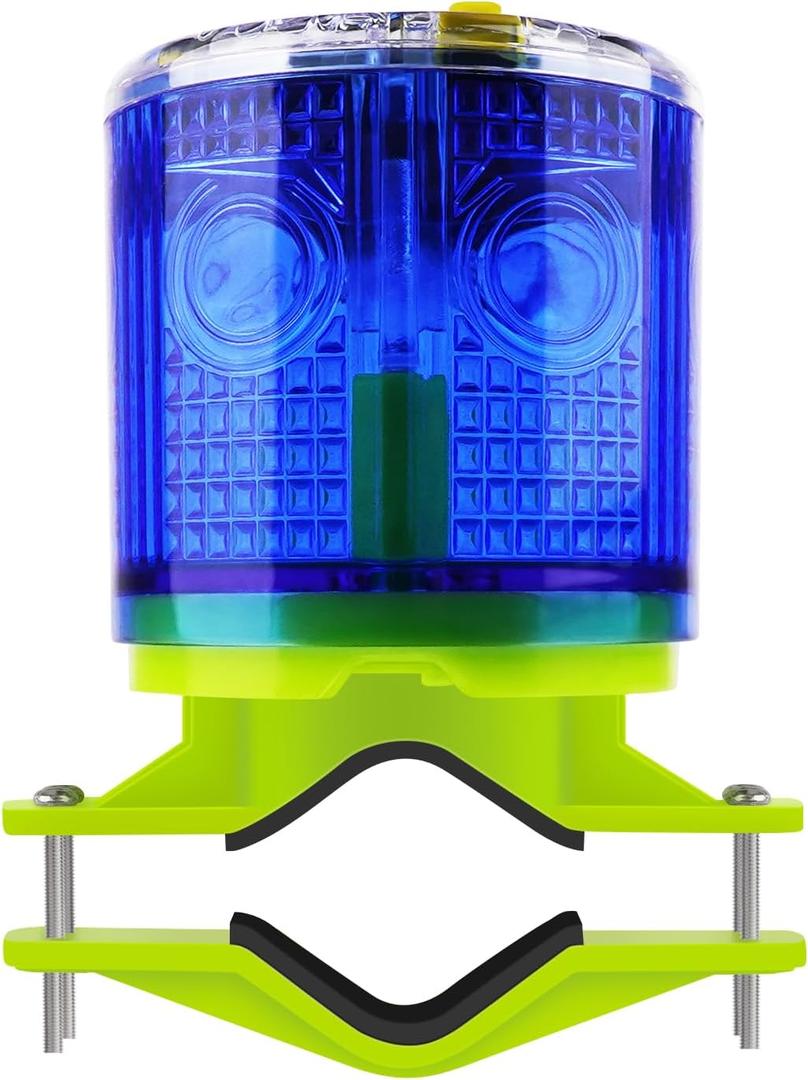 Aolyty Solar Strobe Warning Light IP54 Waterproof LED Flashing Safety Light Bright Warning Lamp Outdoor with Switch for Construction Traffic Dock Marine Beacon Road Signs (Blue)