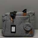 Dikaslon Diaper Bag Tote, Large Travel diaper tote for Mom and Dad, Multifunction baby tote bag for Boys and Girls with Pacifier Case and Changing Pad, Grey