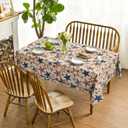 Horaldaily 4th of July Tablecloth 60 x 84 Inch Rectangular Patriotic Blue