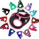 EcoBark Step in Dog Harness - Eco-Friendly Dog Harnesses for for Small & Medium Breed Dogs - Reflective and Adjustable Chest Body Halter Vest -Soft Luxurious Mesh (Black and Pink, XL)