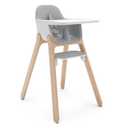UPPAbaby Ciro High Chair/Sleek, Easy-to-Clean Design/Perfect-Fit Tray to Bring Baby to Table/Patent-Pending Harness/Dual-Position, 180-Degree Rotating Footrest/Chloe (Grey/Rubberwood)