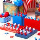 Wesiti 100 Pcs Patriotic Mini Ducks 4th of July Tiny Ducks Independence Day 250th Anniversary Memorial Day Red White Blue Patriotic Resin Figurines Ornament for Home Office Party