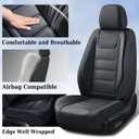 Coverado Car Seat Covers Full Set, Seat Covers for Cars, Car Seat Protector Waterproof, Leather Car Seat Cushion, Universal Interior Covers Seat Protectors for Most Cars Black