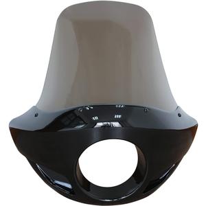 FATECIM Motorcycle 5.75 Headlight Fairing Cover 17 Tall Touring Sport Windshield with 35-49MM Fork Clamps Universal for Harley Suzuki Honda Yamaha Kawasaki Chopper Bobber Cafe Racer (Smoke)