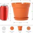 WOUSIWER 16 Pack 6 inch Plastic Planters, Plastic Indoor Planter Flower Pots, Heavy Duty and Stylish 6 Inch Plant Pots for Indoor Plants with Drainage Holes and Tray for Plants, Flowers, Terracotta