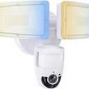 JJC Security Floodlight Camera Outdoor,1080P Smart Motion Sensor Outdoor Lights with Camera(4 Working Modes), 110dB Siren 25W 2200 Lumen Brightness, IP65 Weatherproof, 2-Way Talk