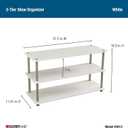 ClosetMaid 3-Tier Shelf Organizer Unit for Shoes, Accessories, Hats, Purses, Bags, in Entryway or Closet, Wood Shelves with Metal Frame, White