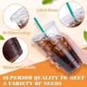 Nuogo 100 Set 32oz Clear PET Plastic Cups with Flat Lids,Green