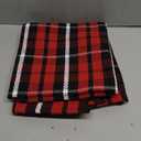 Buffalo Plaid Outdoor Rug Christmas Door Mat Christmas Decor Welcome Rug Cotton Hand-Woven Layered Door Mats for Front Porch, Kitchen, Farmhouse, Entryway (27.5"x43", Red/Black/White)