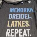 Funny Hanukkah Menorah Dreidel Latkes Repeat Jewish Chanukah Long Sleeve T-Shirt 2XL