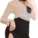 BIGFOX Women's Sexy Secretary Lingerie, OL Uniform Shirt and Bodycon Hip Skirt Teacher Cosplay Outfit Set for Nightclub, Rave, One Size