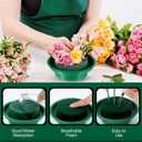 Hahood 32 Packs Floral Foam Rounds in Bowls DIY Flower Arrangement Kit Green Round Wet Flower Foam Blocks for Fresh and Artificial Flowers Arrangements, Birthday Wedding Party Decors