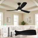 TCL 52" Black Waterproof Outdoor Ceiling Fan with Light & Remote