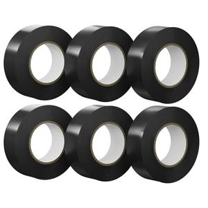 SWRT 6 Pack Black Electrical Tape Waterproof, 0.75 in x 66 FT High Temp Electric Tape Under 600V for All Weather - UV Protection - Flame Retardant