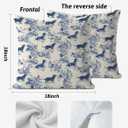 FGFK Blue and White Chinoiserie Dachshund Pillow Covers 18x18, Dachshund Lovers Gifts, Toile de Jouy Sausage Wiener Dog Decorative Throw Pillow Covers for Home Living Room Bedroom Sofa Couch (Color-03)
