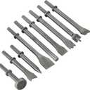 9 Pcs Air Hammer Pneumatic Chisels Tools, 9pcs 0.401'' (10mm) Shank Heavy Duty Pneumatic Air Hammer Chisels, Air Hammer Punch Chipping Bits Tool