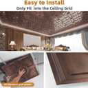 WOWSTAR 12-Pack 24"x24" Drop Ceiling Tiles, Waterproof Ceiling Panels, Only Fit into the Grid, Antique Copper