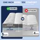 LIANLAM 5 Inch Dual Layer Memory Foam Mattress Topper - 2.5 Inch 1500GSM Fluffy Soft Pillow Top Mattress Cover and 2.5 Inch Cooling Gel Memory Foam for Back Pain Relief (Queen, 60"x80")