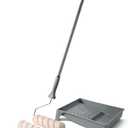 ROLLINGDOG Paint Roller Kit with Extension Pole - 9 Inch Paint Roller with Tray, 4Inch Mini Rollers,Stainless Steel Extension Pole (3ft)