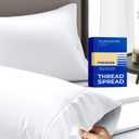 Thread Spread 100% Egyptian Cotton King Size Pillow Cases Set of 2 - Luxury 1000 Series Paradise Collection Pillow Cases King Size (White), Soft Cooling Hotel Egyptian Cotton Pillowcases