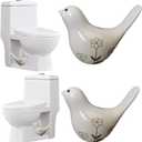 2PCS Toilet Bolt Covers Decorative, Cute Bird Toilet Screw Cover Caps, Ceramic Toilet Bolt Caps Decorative, Funny Bathroom Accessories, No Tools Easy Installation Bathroom Decor (White)