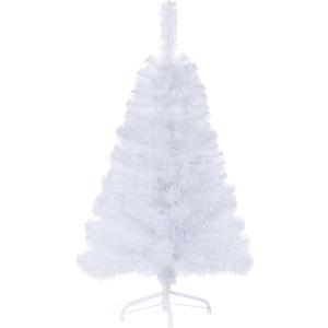 3FT Artificial Christmas Tree White Tabletop Christmas Tree with Metal Stand Mini Xmas Pine Tree for Party Supplies Indoor Outdoor Holiday Home Decoration(White)
