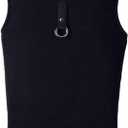 Gooby Fleece Vest Dog Sweater - Black, X-Large - Warm Pullover Fleece Dog Jacket with O-Ring Leash 