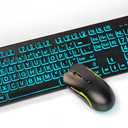 Backlit Large Print Wireless Keyboard and Mouse Combo, 2.4G Full Size Keyboards with Light Up Large Keys, Oversize Letters Keys Easy to See and Type, Quiet Keyboard Mouse for Windows, Laptop, PC
