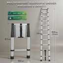 10.5 FT Telescoping Ladder Aluminum Lightweight Extension Ladder | Heavy Duty 300lbs Max Capacity, Multi-Purpose Collapsible Retractable Ladder for Home, RV, Attic or Outdoor Work