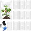 winemana 12 Set Garden Plant Protector Cage, 36 Pcs 16x12 IN Metal Wire Protectors for Plants Protection Cages with Stakes Nylon Ties Animals Barrier to Keep Rabbit Chicken Away from Flower Vegetables