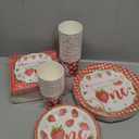 Tanlade 216 Pcs Strawberry Theme Birthday Party Supplies Serves 36 Birthday Party Decorations Baby Shower Dinner Plates for Kids Disposable Plates Cups and Napkins for Baby Shower Children's Birthday