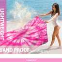 Beach Blanket Waterproof Sandproof Oversized 95x 80,Sand Free Beach Mat with Corner Pockets,Portable Mesh Bag for Beach Festival,Picnic,Travel and Outdoor Camping (PinkFloyd)