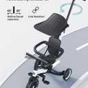 newyoo Tricycle for Toddlers 1-3, Toddler Bike, Toddler Tricycle with Push Handle and Canopy, Birthday Gift and Toys for Girl and Boy, 6 in 1 Baby Trike, Balance Bike, TR009, White