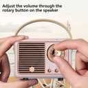 Baolira Retro Bluetooth Speaker, Portable Wireless Speaker with Crystal Clear Stereo Sound Rich Bass, Vintage Decor, Birthday Gifts for Women Teenage (Beige)