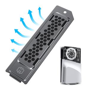 GRAUGEAR Metal Heat Dissipation Cover for PS5 Pro PS5 Slim M.2 SSD Expansion Slot | Fit for PS5 NVMe SSD w/Heatsink | New Breathable Cellular Hole | Cooling and Dust Proof | Black (PS5 Pro/Slim)