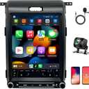 Car Radio Stereo for Ford F150 2013 2014 Update Radio Replacement Android Auto CarPlay GPS Navigation Vertical Touch Screen Tesla Style with DSP Bluetooth in Dash Headunit Multimedia Player Car Audio