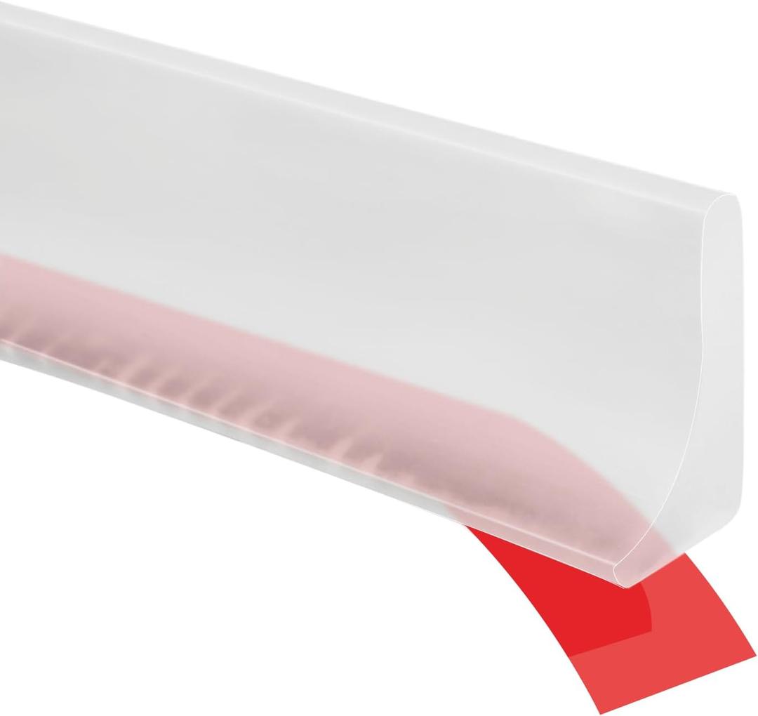 Shower Threshold Water Guard Dam Bottom Seal for Bathroom and Kitchen Glass Shower Door Strip Dry and Wet Separation Caulk Seal Edge Tape