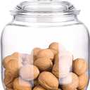 128 oz Unbreakable & Dishwasher Safe Airtight Food Storage Canister | 1 Gallon Premium Plastic Shatterproof Apothecary Jars | Container for Cookie, Dog Treats, Pet Food, Candy