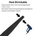 MECCANIXITY Braided Cable Sleeves Heat Shrinkable Fabric Sleeving, 1" 60ft Black 2:1 Ratio Heat Shrinkable Cord Protector for Harness Cable, Network Cable Protection, Cable Management