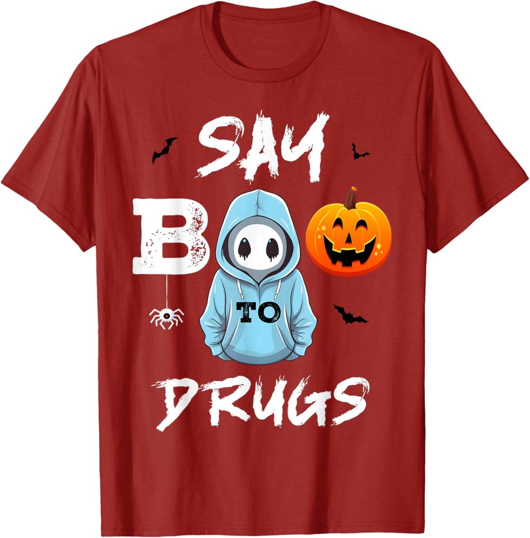 Say Boo To Drugs Funny Halloween Red Ribbon Week Awareness T-Shirt