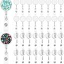 Tenceur 100 Pcs Sublimation Badge Reel Blanks Nurse Cute Retractable Name ID Clip Badge Holder for Doctor Nursing Name Medical Assistant Coworker Work Accessories Bulk Gifts