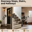Heavy Duty Wall Mount Handrails for 1-3 Steps Outdoor Non-Slip U-Shaped Safety Railings with Metal Grip Powder Coated Rustproof Stair Handle for Garage Porch Garden Black (23in 2 Pack)