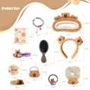 Carpibara Girls Gift Set Kawaii Hair Accessories Mirror Comb Set with Scrunchies, Bracelet, Hair tie, Hair Pins, Headbands, Cartoon Stickers Friendship Birthday Gifts for Teens Kids (1 Count (Pack of 18), Capibara)