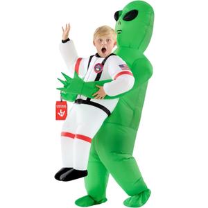Morph Kids Astronaut Inflatable Alien Costume, Blow Up Alien Outfit, Aliens Blow Up Costume Kids, Inflatable Costumes. One Size