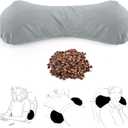 Buckwheat Lumbar Support Pillow for Bed Sitting and Couch Support, Firm Ergonomic Back Pillow for Lower Back Pain Relief, Small Natural Back Support Pillow Recliner Pillow