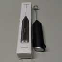 Bonsenkitchen Powerful Milk Frother for Coffee, Fast Handheld Drink Mixer with Stainless Steel Whisk, Battery Operated Hand Frother Stirrer Wand-Black