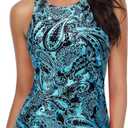 Holipick High Neck Tankini Top Bathing Suit Tops for Women Tummy Control Tank Tops Swimsuits (XL)