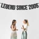 2 x Legend Since 2005 Banner for 20th Birthday Party Decoration,Happy 20th Boys Girls Birthday Party Banner,Handmade - Black